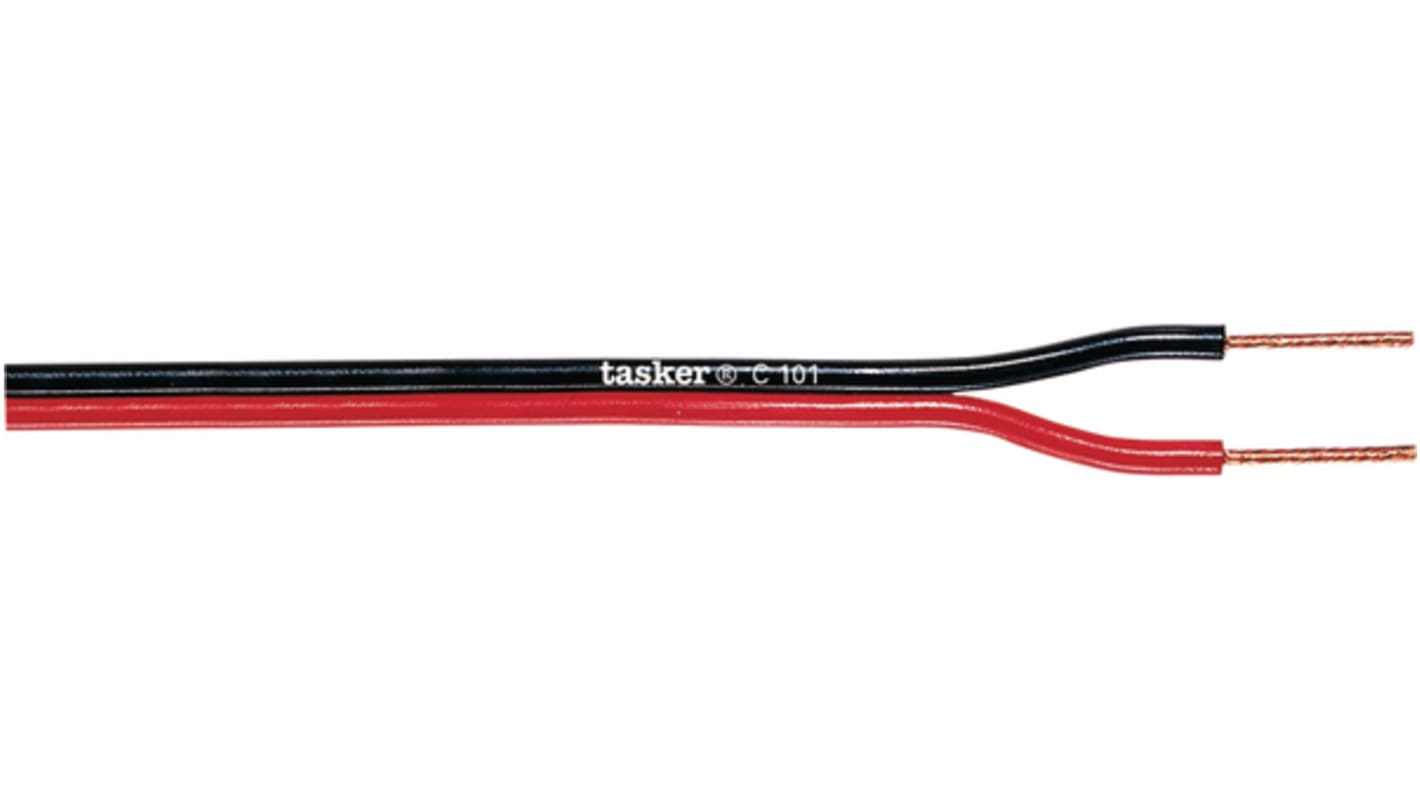 Tasker Højttalerkabel 2-leder, Rød, PVC Isolation, 0,35 mm2 CSA