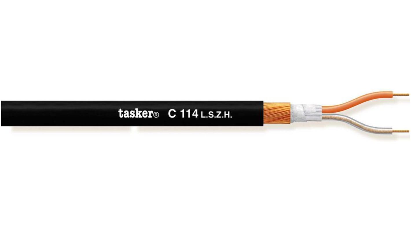 Tasker Audiokabel 2-leder, Sort, UD: 1.5mm, LSZH Isolation, 0,25 mm2 CSA