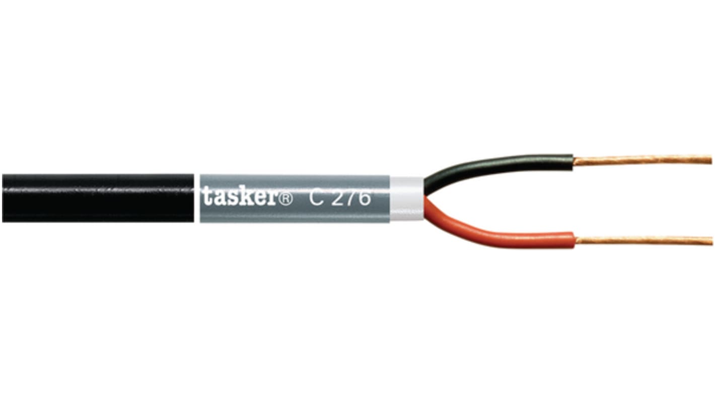 Tasker Højttalerkabel 2-leder, Rød, PVC Isolation, 2.25 mm² CSA