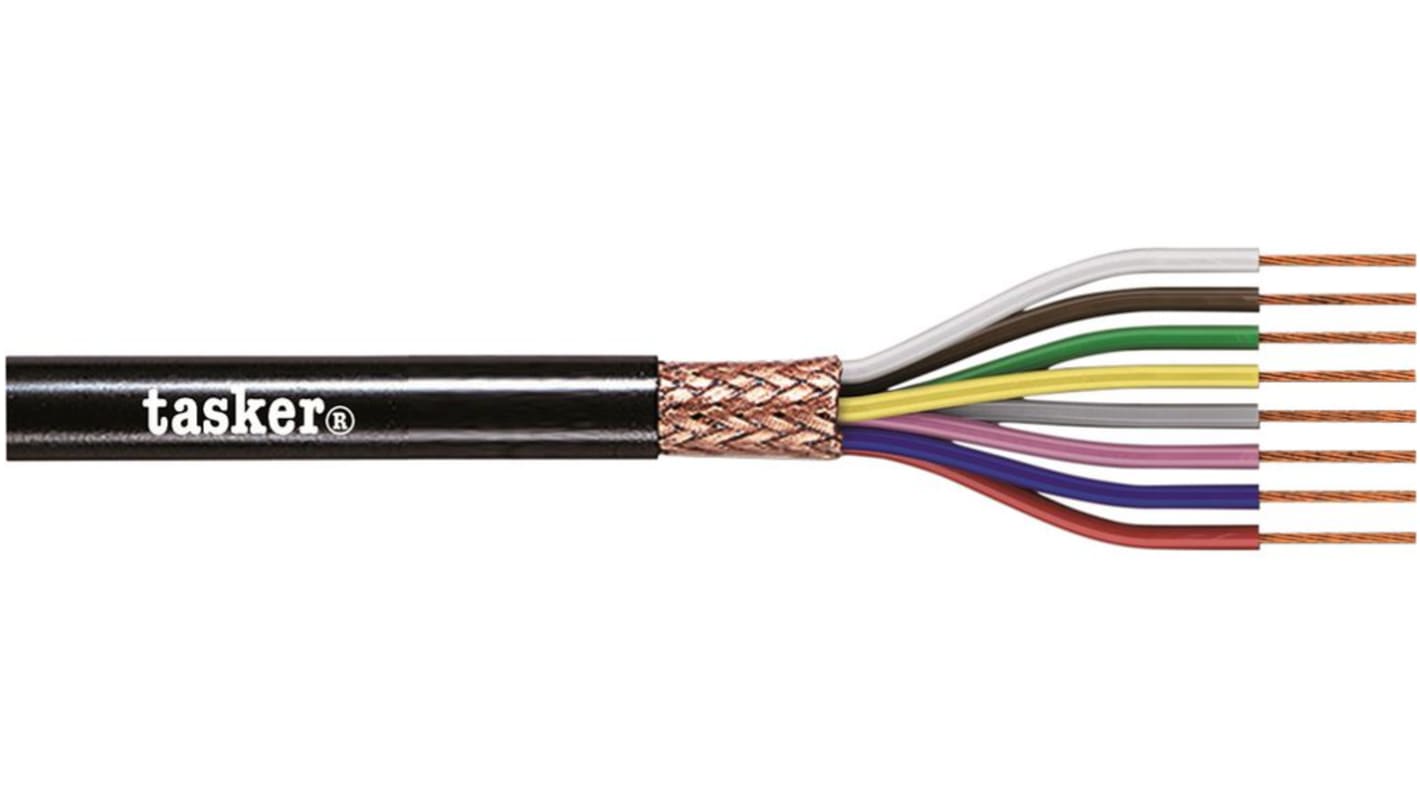Tasker Multicore Industrial Cable, 0.25 mm², Screened, 100m, Shielded Cable