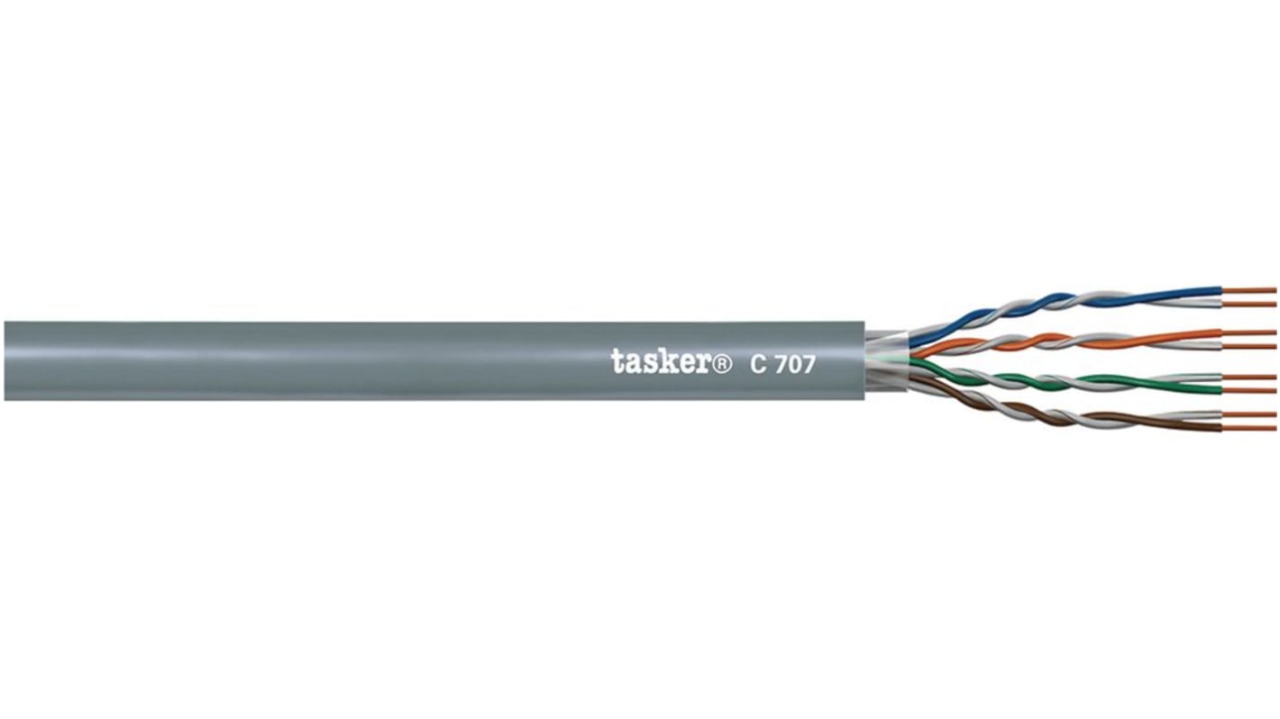 Tasker C707 Ethernet-kabel Cat5e, Grå PVC kappe