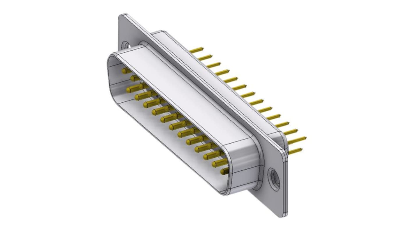 Deltron Connectors DT 25 Way D-sub Connector Plug, 2.77mm Pitch, with Screw Locks