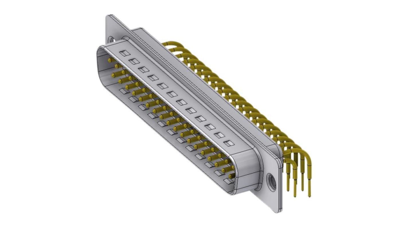 Deltron Connectors DTX 37 Way Right Angle D-sub Connector Socket, 2.77mm Pitch, with Screw Locks