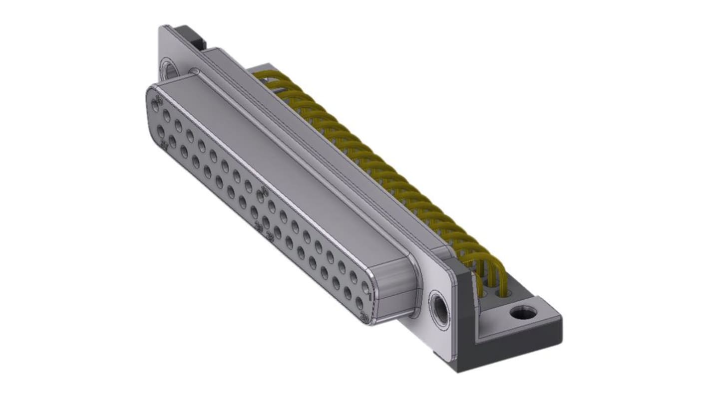 Deltron Connectors DTX 37 Way Right Angle D-sub Connector Socket, 2.77mm Pitch, with Screw Locks