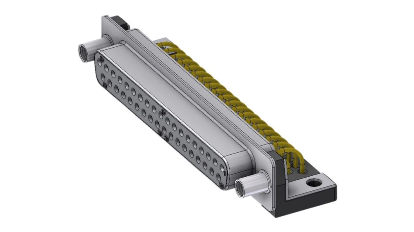 Deltron Connectors DTX 37 Way Right Angle D-sub Connector Socket, 2.77mm Pitch, with Screw Locks