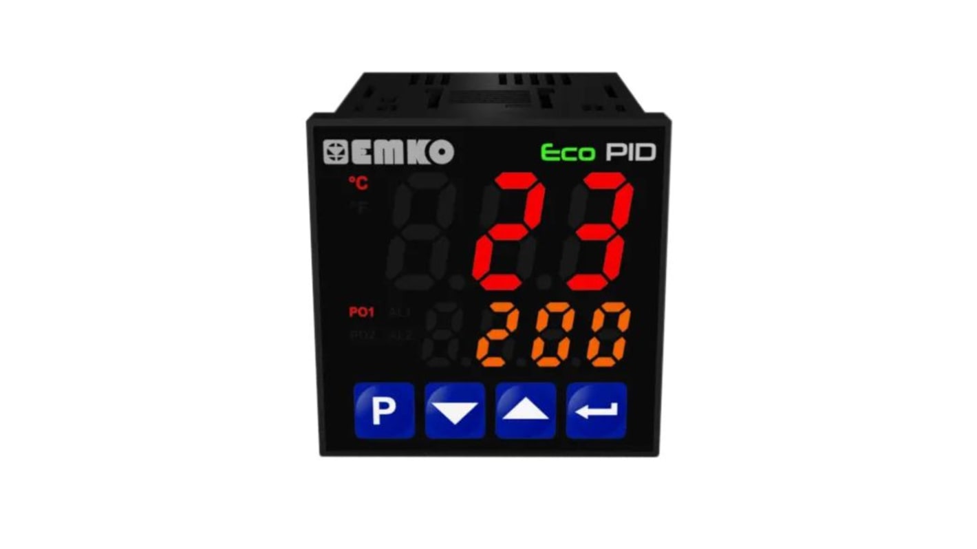 Módulo de control de temperatura Emko serie ecoPID, 230 V, 2 salidas Relé, SSR