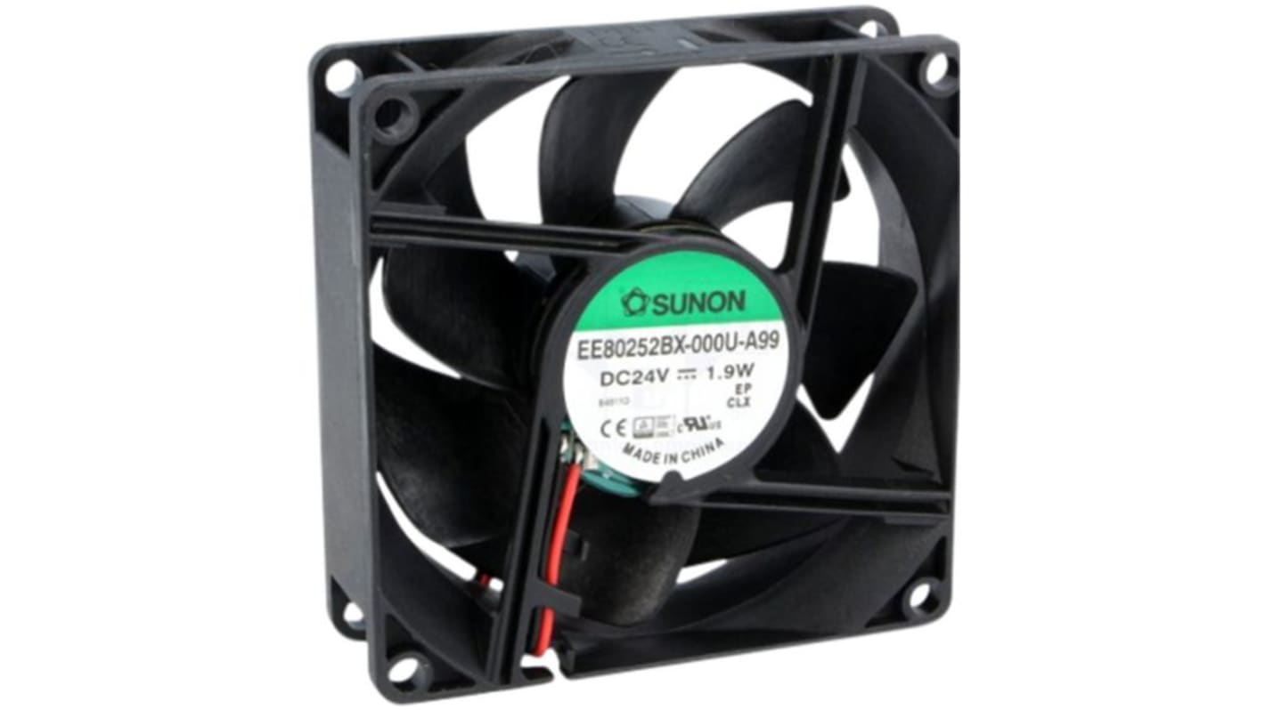 Axial Fan, 12 V dc, dc Operation, 70m³/h, 138mA Max, 80 x 80 x 25mm