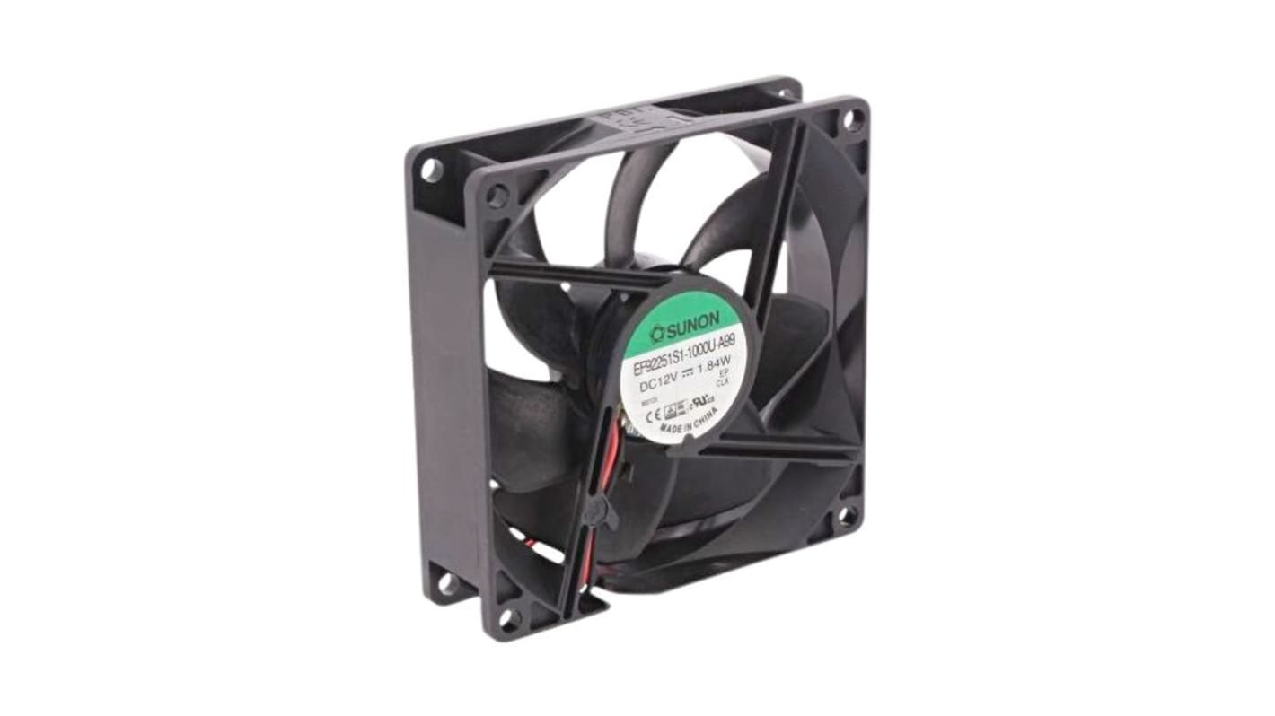 Ventilateur axial Sunon 24 V c.c., 51.5cfm, 92 x 92 x 25mm, 1.44W