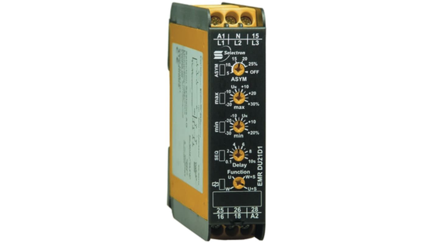Relè di monitoraggio Selectron EMR DU21D1, DPDT