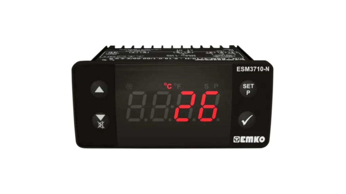 Rs-Online Regolatore di temperatura On/Off Emko ESM 10 → 30 V CC 76x34.5x71mm 1 uscita Relè