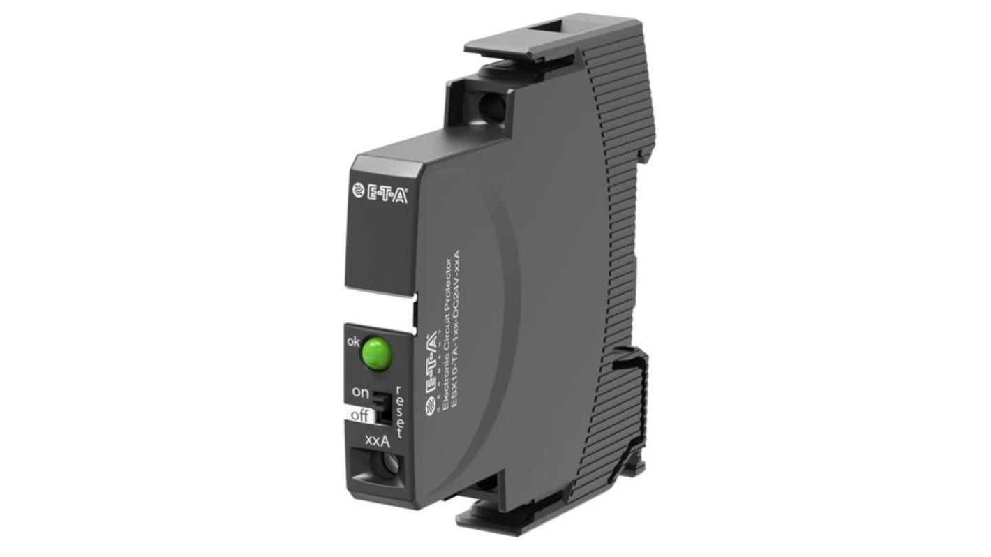 Interruttore di sicurezza elettronico ETA, 12A, 24V, Guida DIN, ESX10