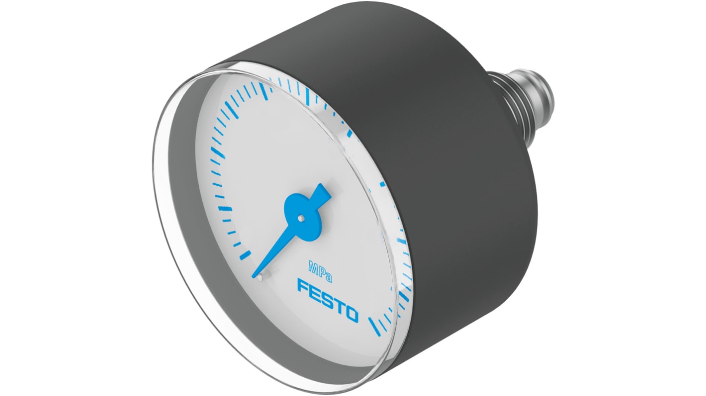 Festo G 1/4 Analogue Pressure Gauge 16bar Inline 50mm Outside Diameter