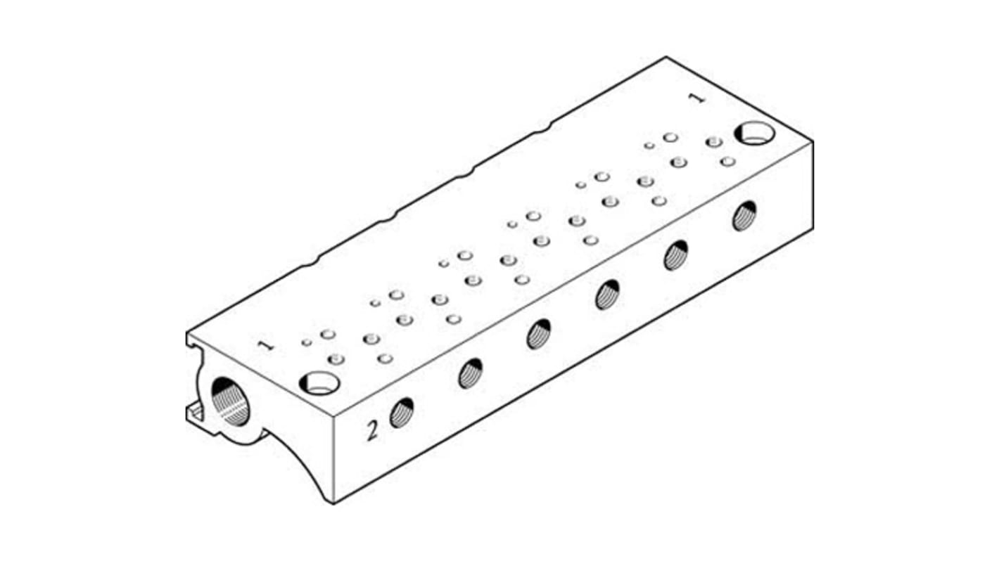 Festo MHA1 series 10 station Metric M3 Manifold for use with Valves