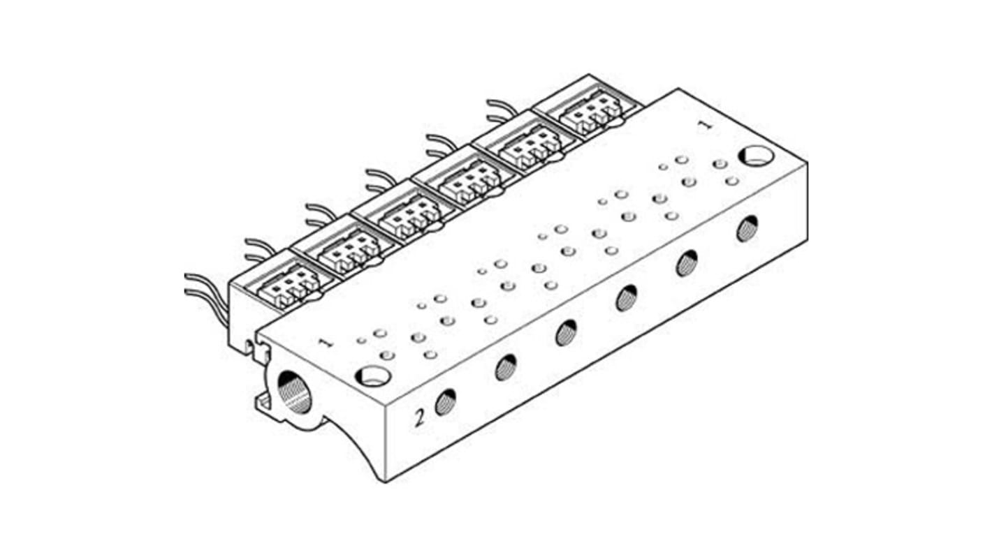 Festo MHA1 series 4 station Metric M3 Manifold for use with Valves