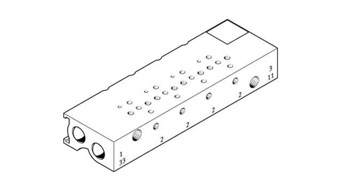 Festo MHA1 series 10 station Metric M3 Manifold for use with Valves