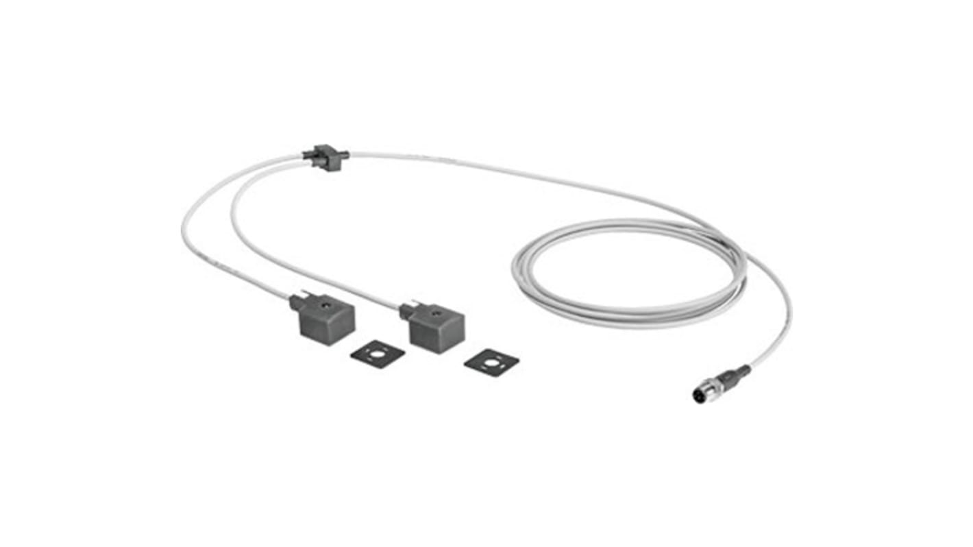 Festo 直插头连接器, 300mm线长, 用于能源链，机器人应用, NEDY系列, NEDY-L2R1-V1-C1W4L-U-0.3L-M12G4-5R