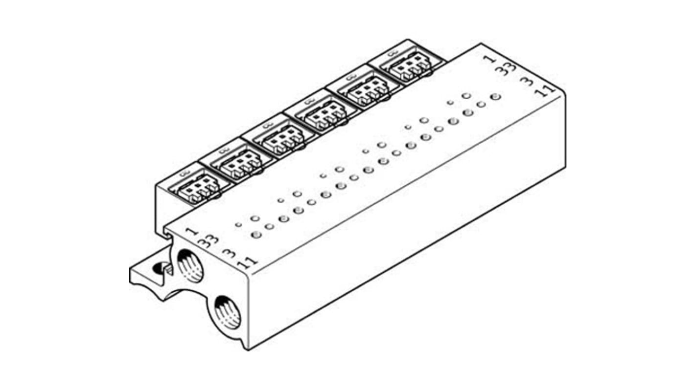 Festo MHP1 series 10 station M7 Manifold Block for use with Valves, 197216