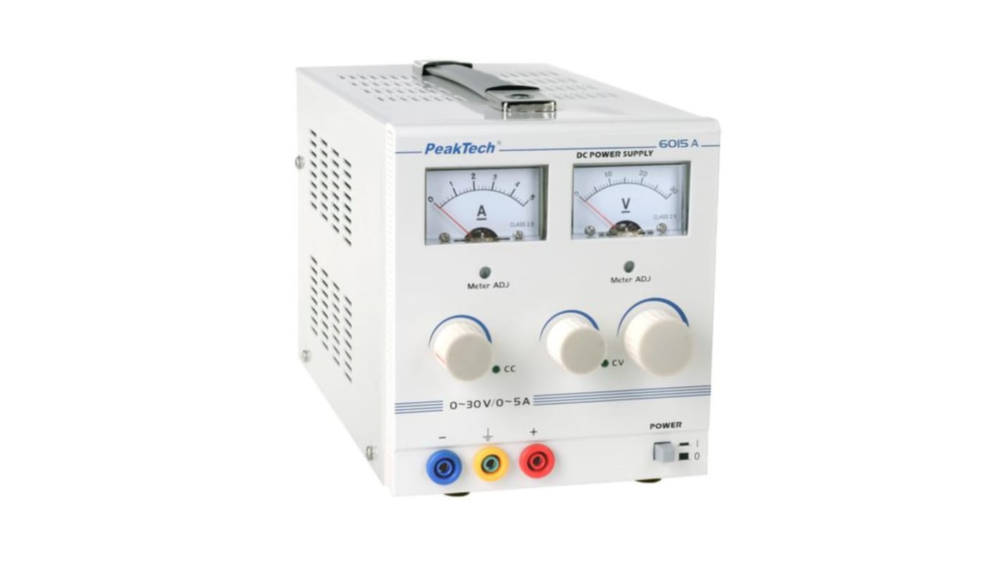 PeakTech P6 Series Analogue Laboratory Power Supply, 0 → 30V dc, 5A, 1-Output, 150W