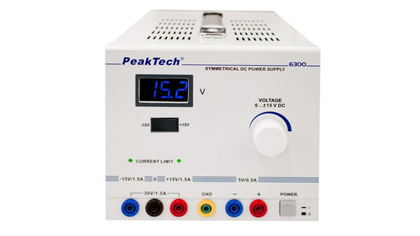 Zasilacz laboratoryjny 0 → 30V dc 1.5A PeakTech 45W Zasilacz laboratoryjny