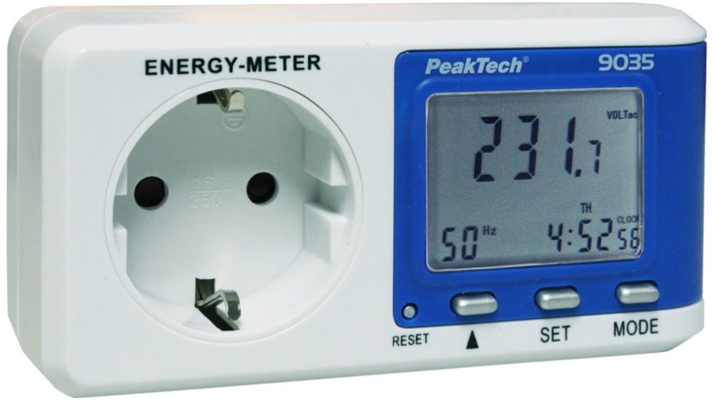 Contatore di energia PeakTech, P9, display LCD