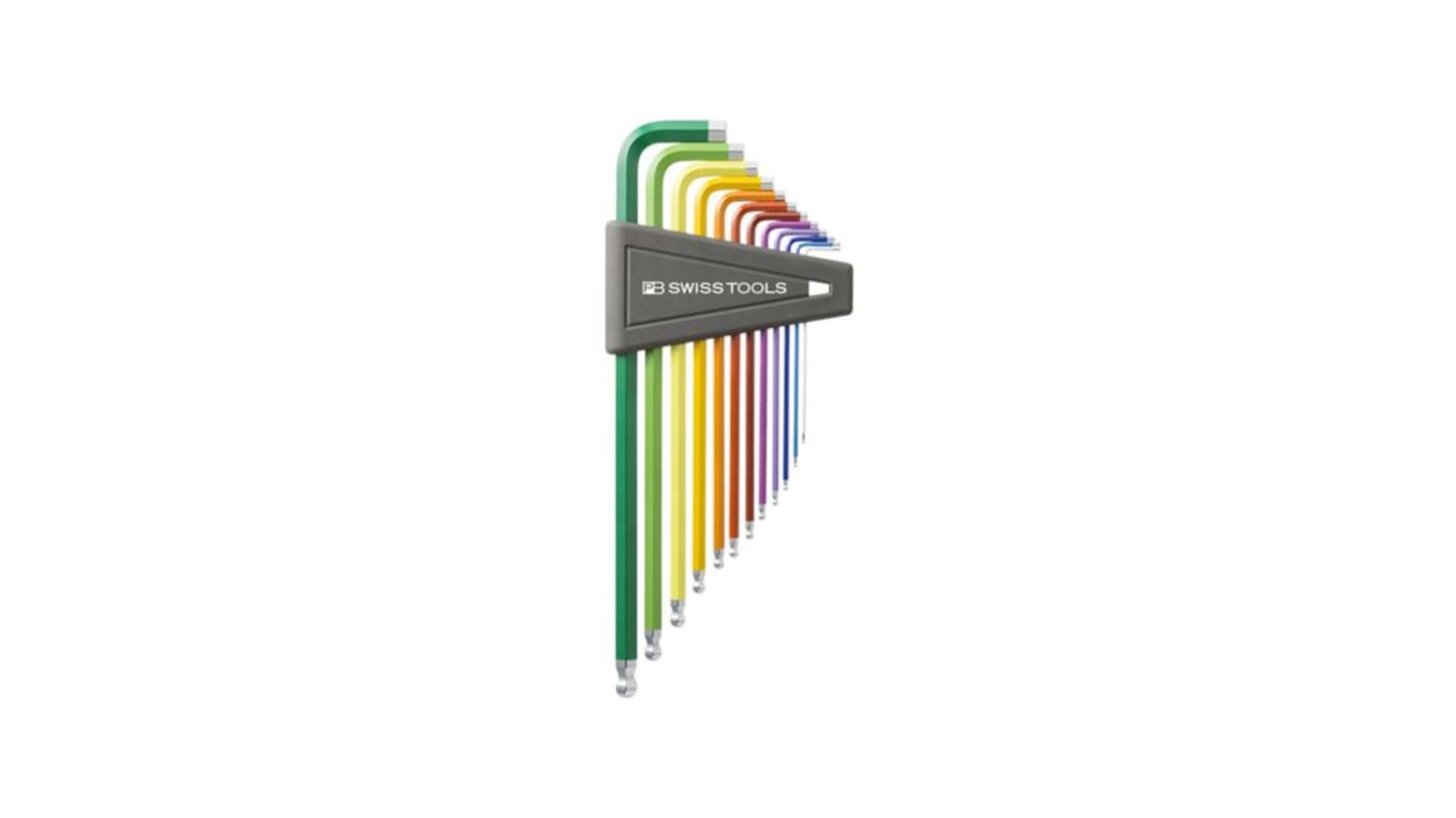 PB SWISS TOOLS 12 piece L Shape Imperial Hex Key Set, 1/4 in, 1/8 in, 1/16 in, 1/20 in, 3/16 in, 3/32 in, 5/16 in, 5/32