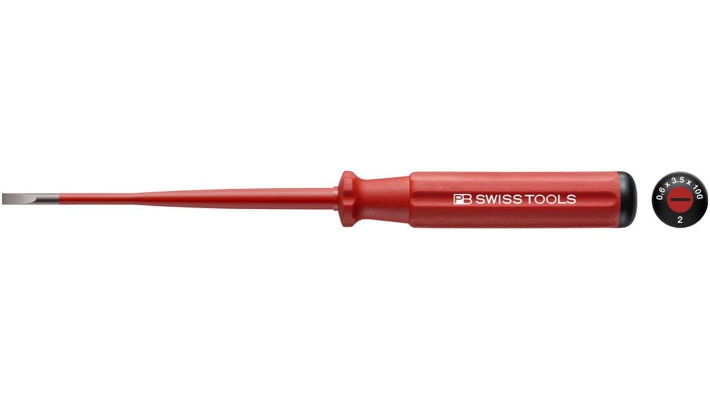 PB SWISS TOOLS Slotted Slotted, 3.5 mm Tip, 100 mm Blade, VDE/1000V