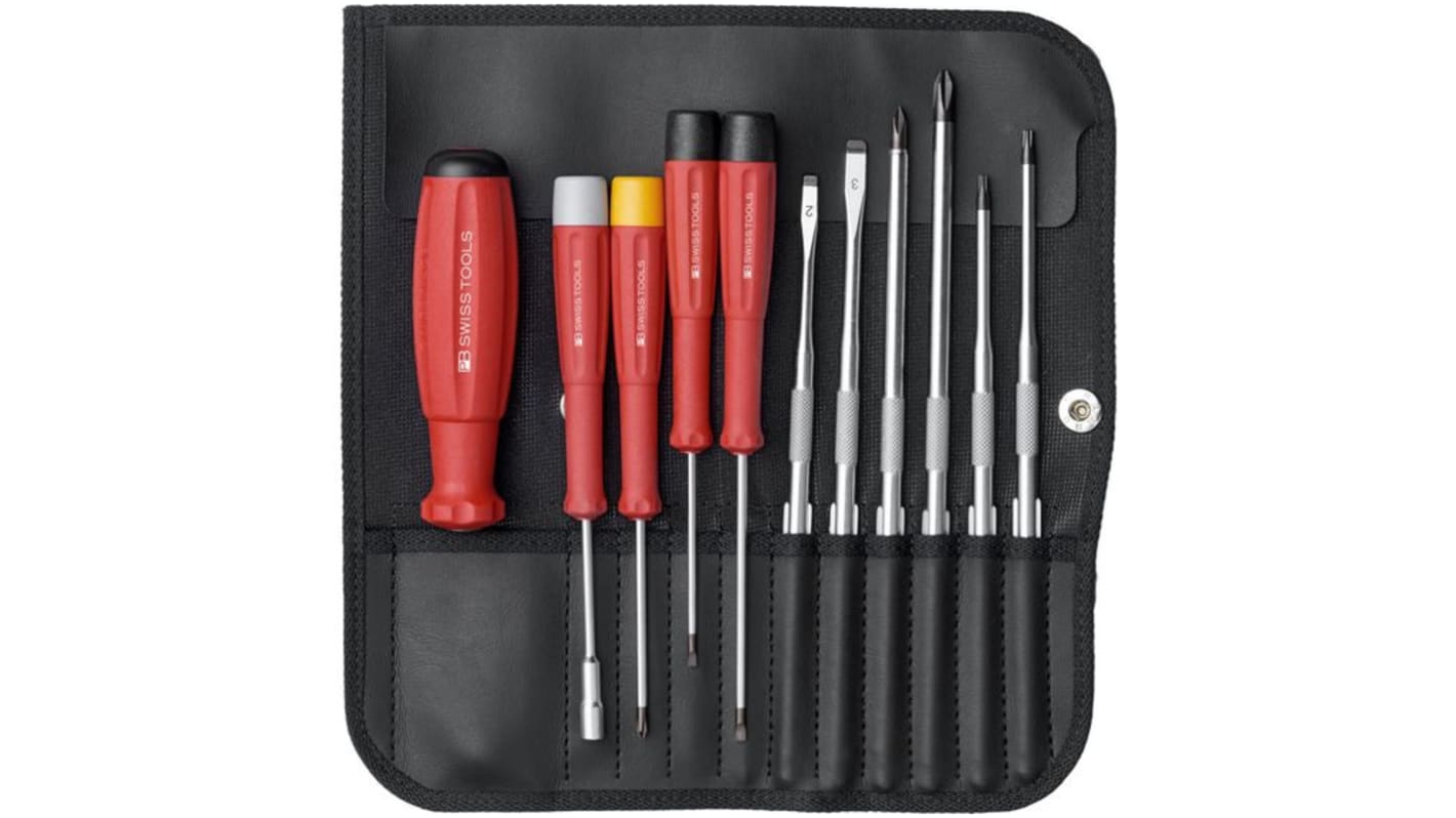 PB SWISS TOOLS Hexagon, Phillips, Slotted, Torx Interchangeable Blade, 11-Piece
