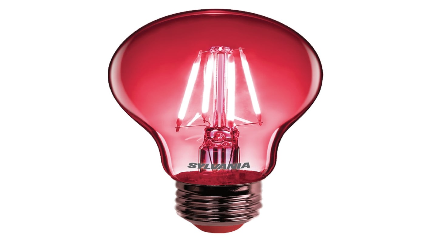 Sylvania E27 LED Bulbs 4 W, Red, Pear shape