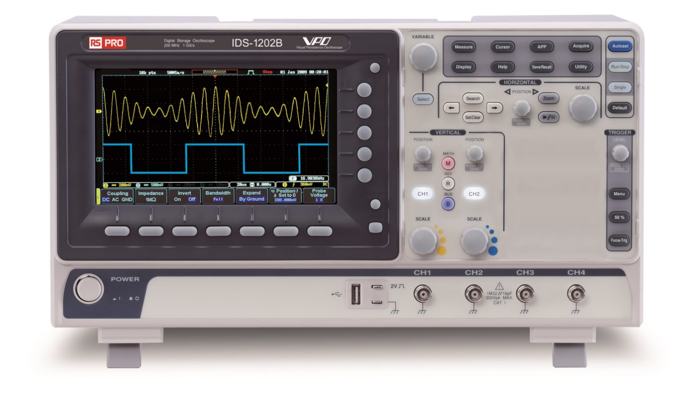 RS PRO Speicher Tisch Digital-Oszilloskop / 2 Digital 200MHz