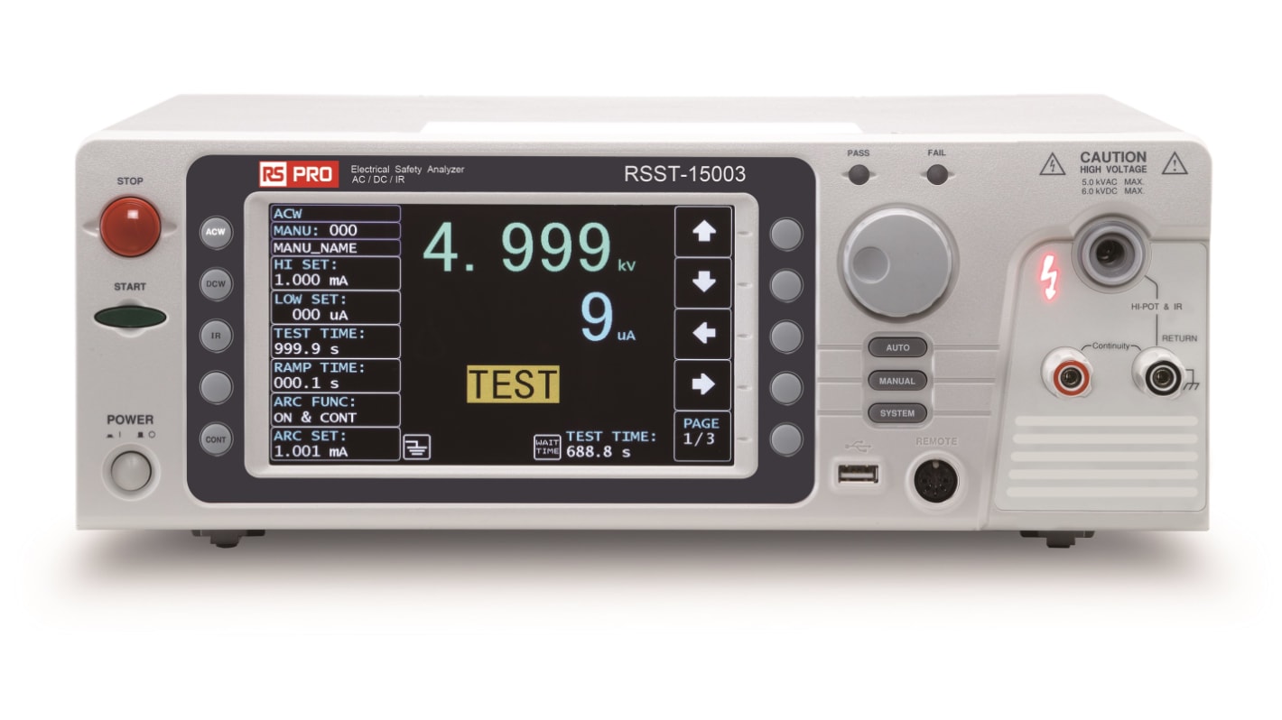 RS PRO Isolationsprüfgerät, 5000 V ac, 6000 V dc Sicherheitstester