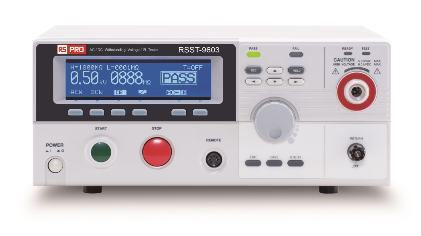 RS PRO Elektrischer Sicherheitstester, 5000 V ac, 6000 V dc Sicherheitstester