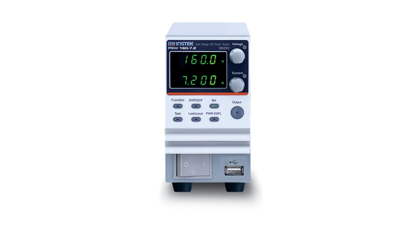Zasilacz laboratoryjny 0 → 160V 0 → 7.2A RS PRO 360W Programowalny zasilacz DC