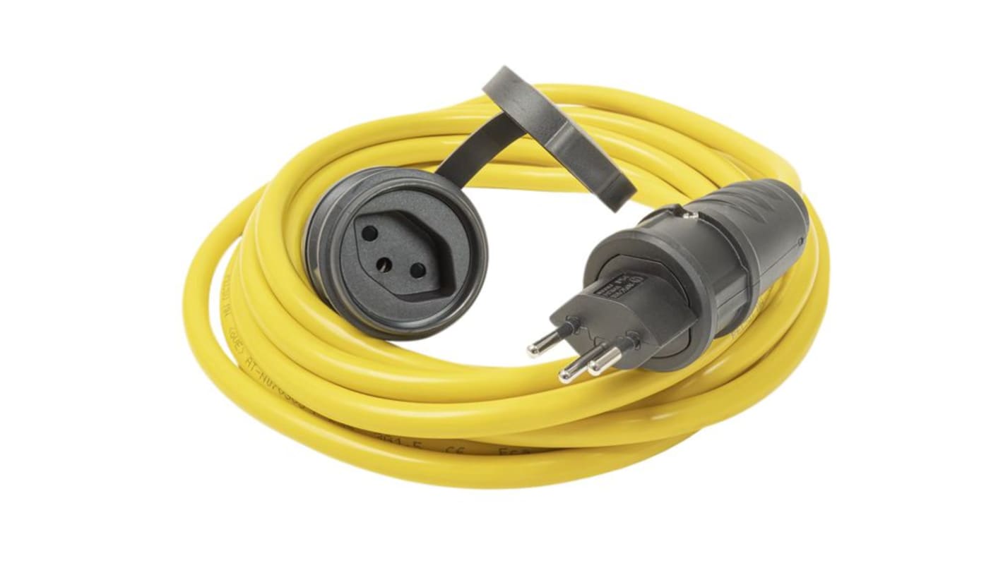 Steffen 20m 1 Socket Type J - Swiss Extension Lead, 250 V, IP21