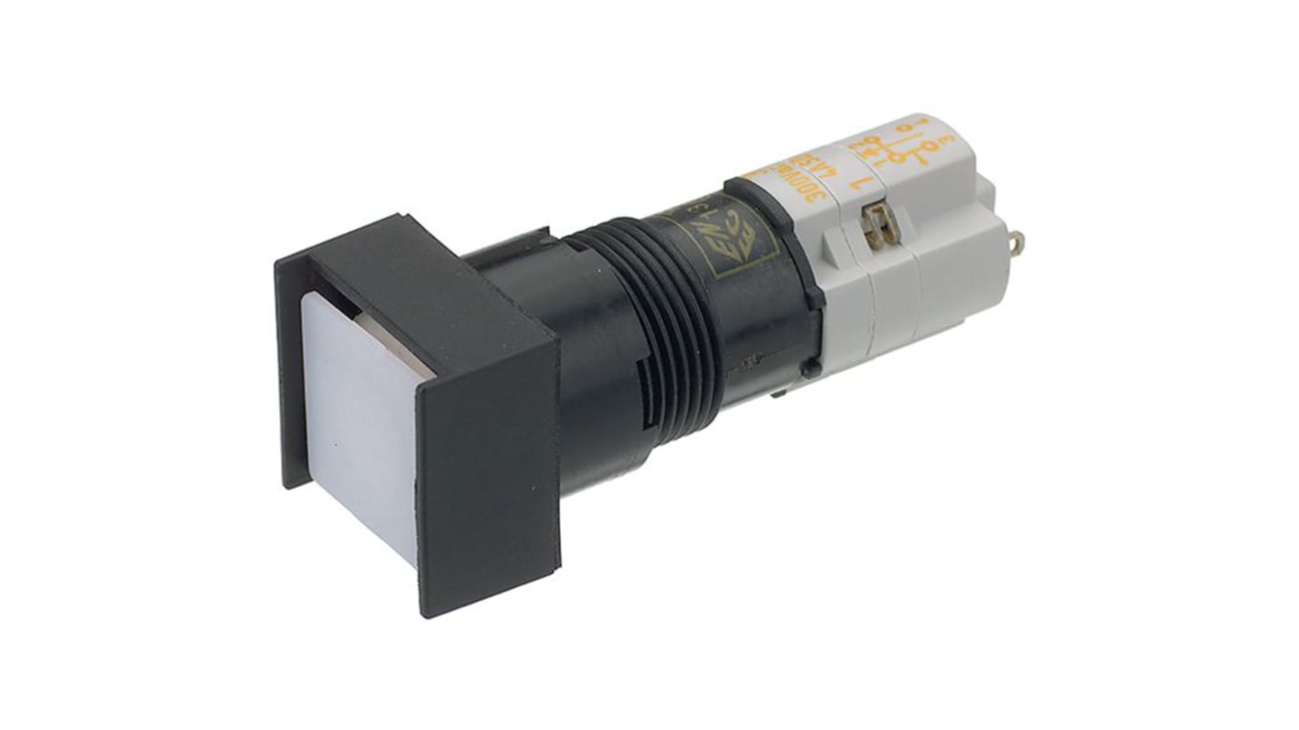 RAFI 1.15.108 Series Illuminated Push Button Switch, Maintained, Panel Mount, 16.2mm Cutout, 1NO+1NC, 230V, IP65