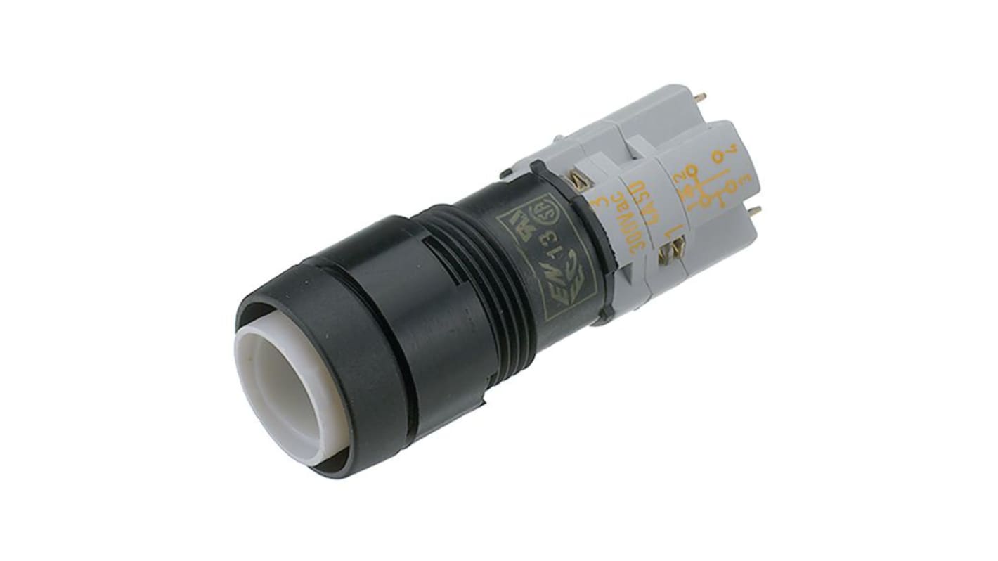 RAFI 1.15.108 Series Illuminated Push Button Switch, Momentary, Panel Mount, 16.2mm Cutout, 1NO+1NC, 230V, IP40