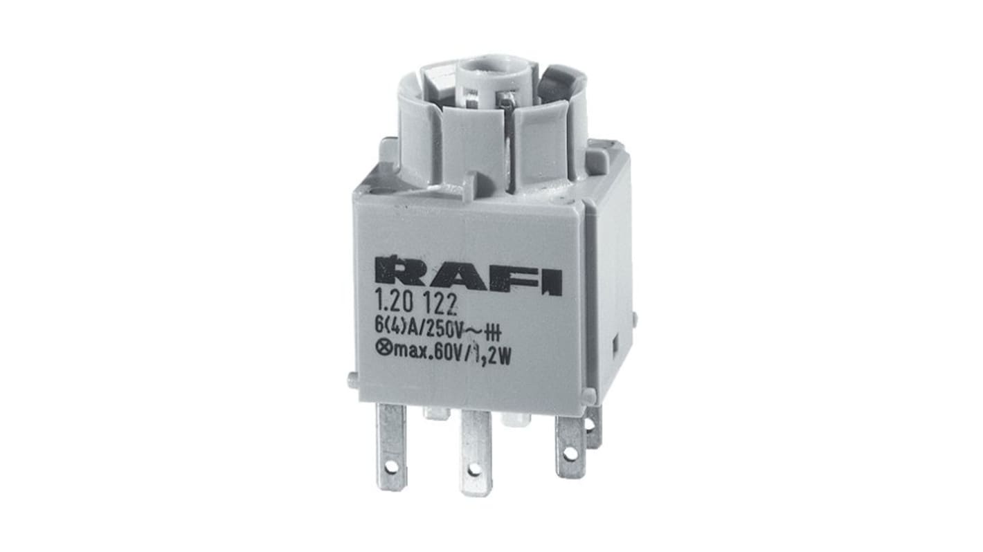 RAFI 1.20.123 Series Contact Block for Use with RAFIX 16 Series Switch, 250V, SPST