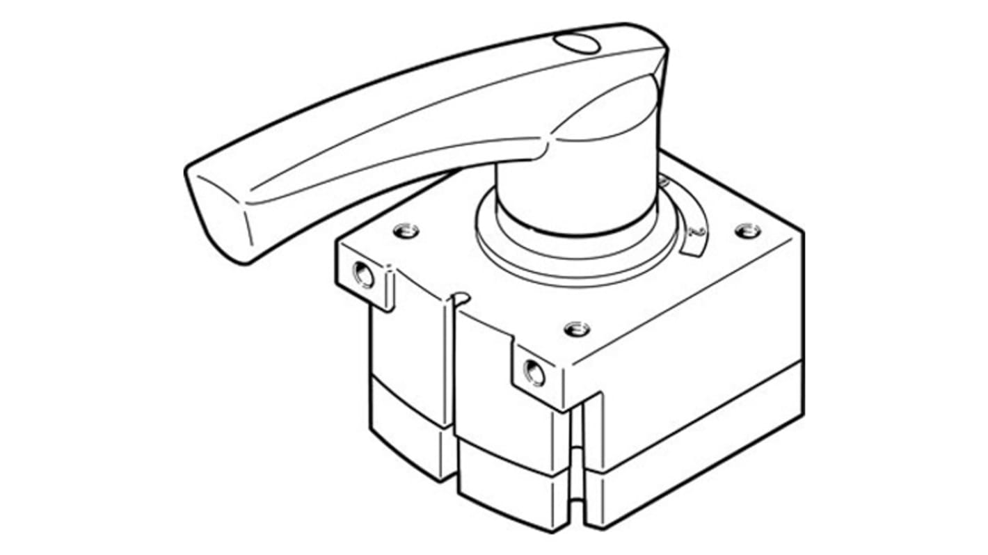 Festo Manual 4/3 Way, Pressurised Pneumatic Manual Control Valve VHER Series, G 1/2, 12mm, 3192072