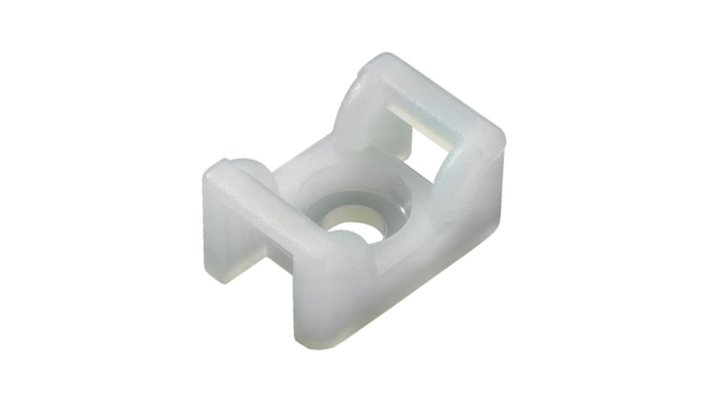 HellermannTyton Natural Cable Tie Mount 12 mm x 18mm, 6mm Max. Cable Tie Width