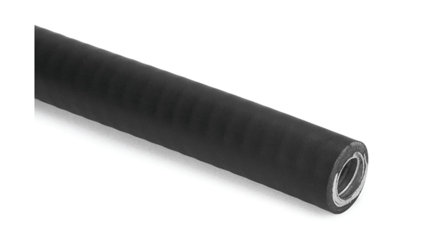 HellermannTyton Flexible Conduit, 20mm Nominal Diameter, PVC Coated Galvanised Steel, Black