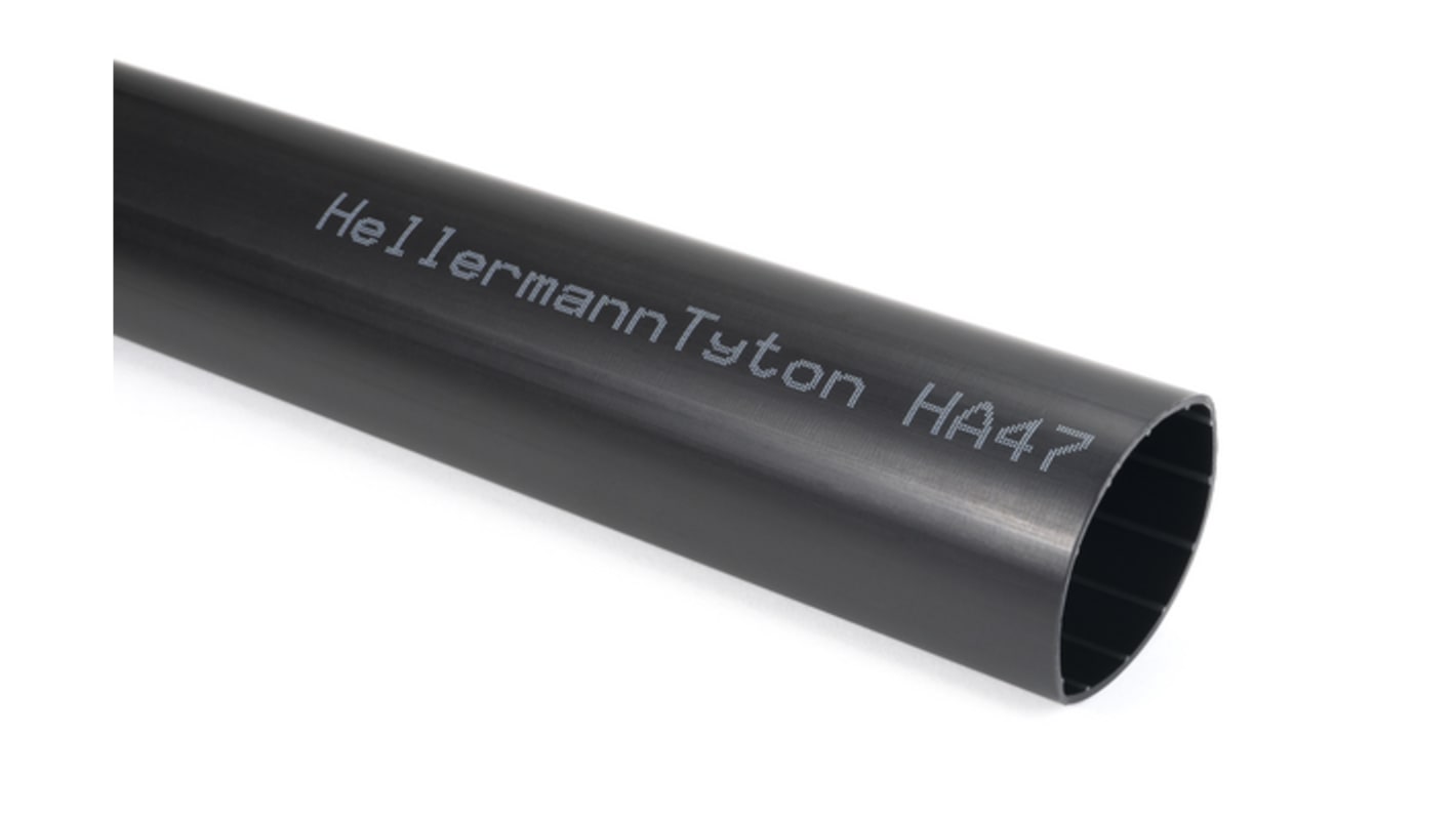 HellermannTyton Adhesive Lined Halogen Free Heat Shrink Tubing, Black 13mm Sleeve Dia. x 1m Length 3.5:1 Ratio, 321