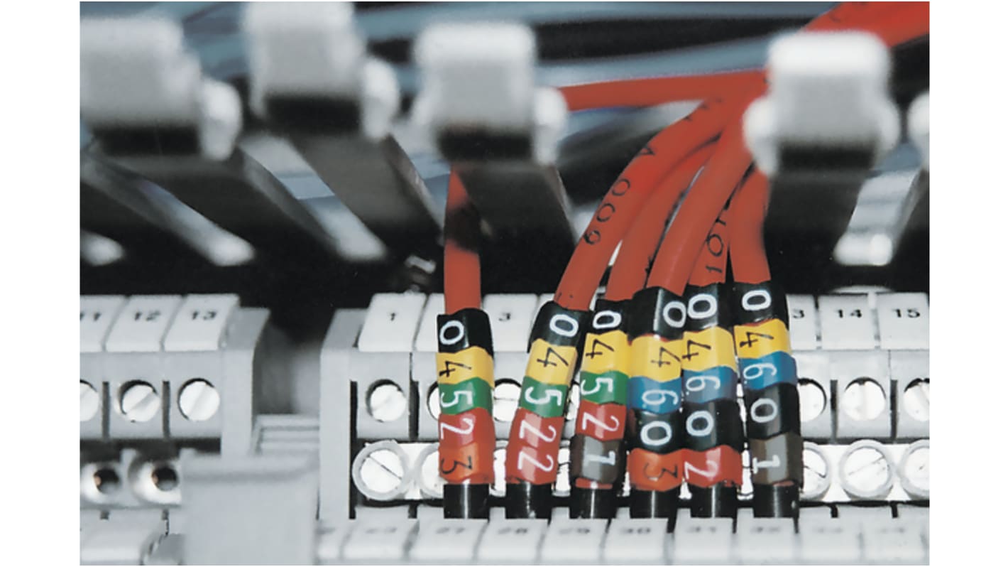 HellermannTyton 515 Slide On Cable Marker, Yellow, Pre-printed "4", 1 → 3mm Cable, for Cable And Wire, 515-01644