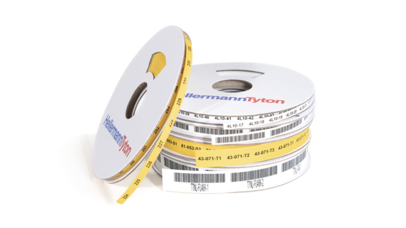 HellermannTyton 554 Heat Shrink Heat Shrink Cable Marker, White, 4.8 → 9.5mm Cable, 554-51400 TLFX95WH-PO-X-WH