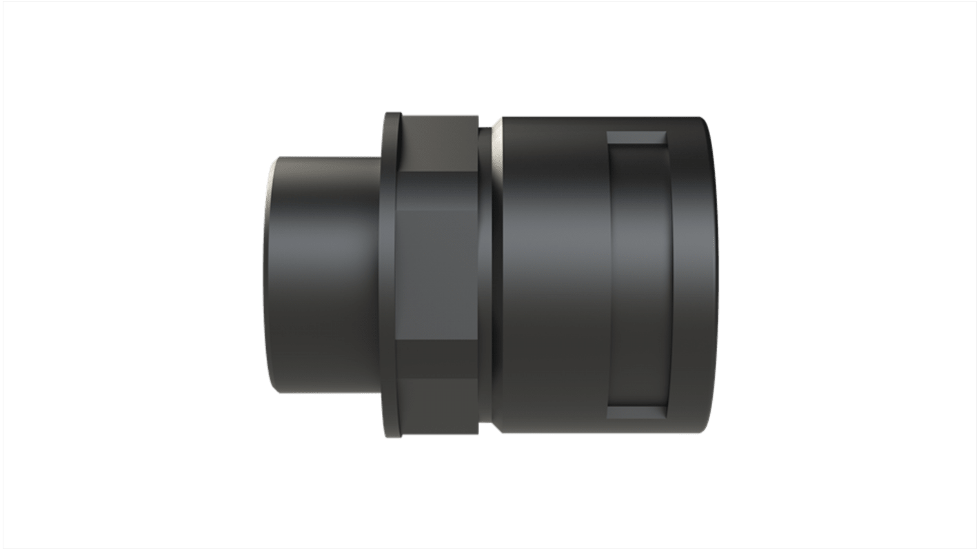 Straight, Conduit Fitting, 36mm Nominal Size, M40, Polyamide 6, Black