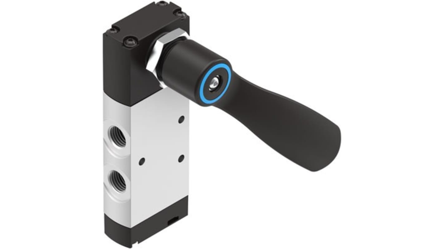 Festo Manual 5/3 exhausted Pneumatic Manual Control Valve VHEF Series, G 1/4, 2.5mm, 4165860
