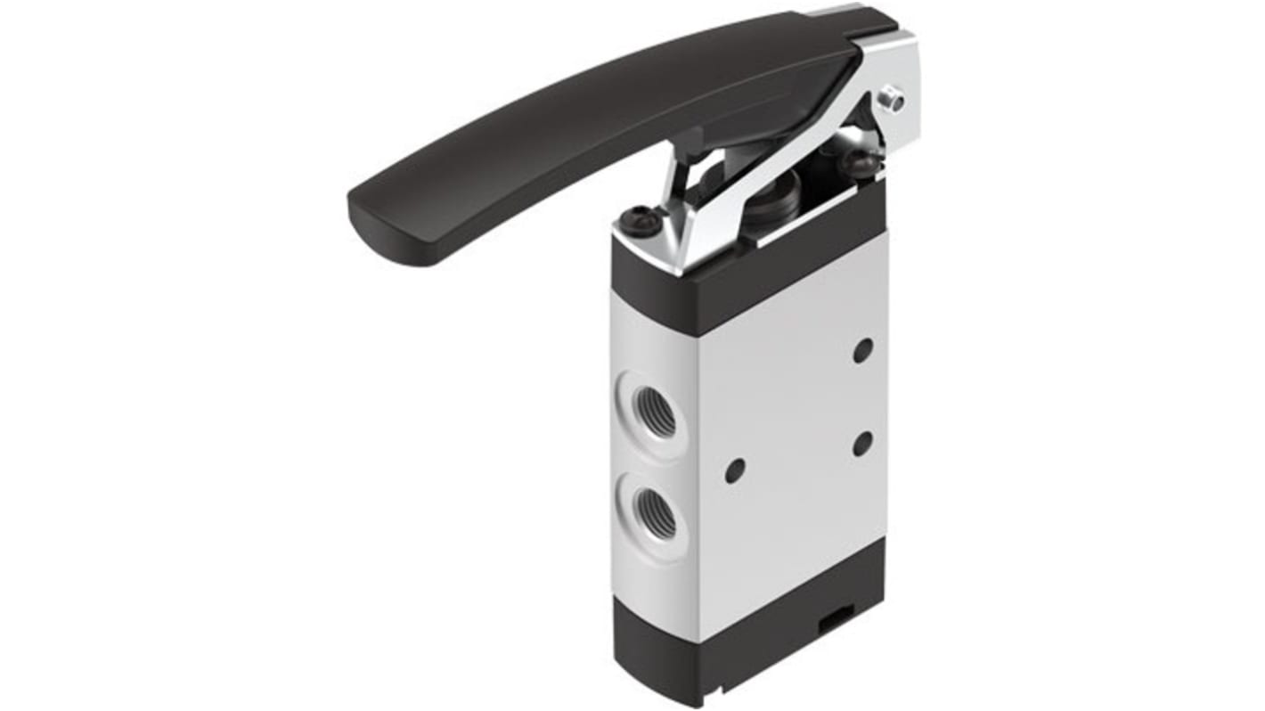 Festo Manual 5/2-way, monostable Pneumatic Manual Control Valve VHEF Series, G 1/8, 2.5mm, 4500001