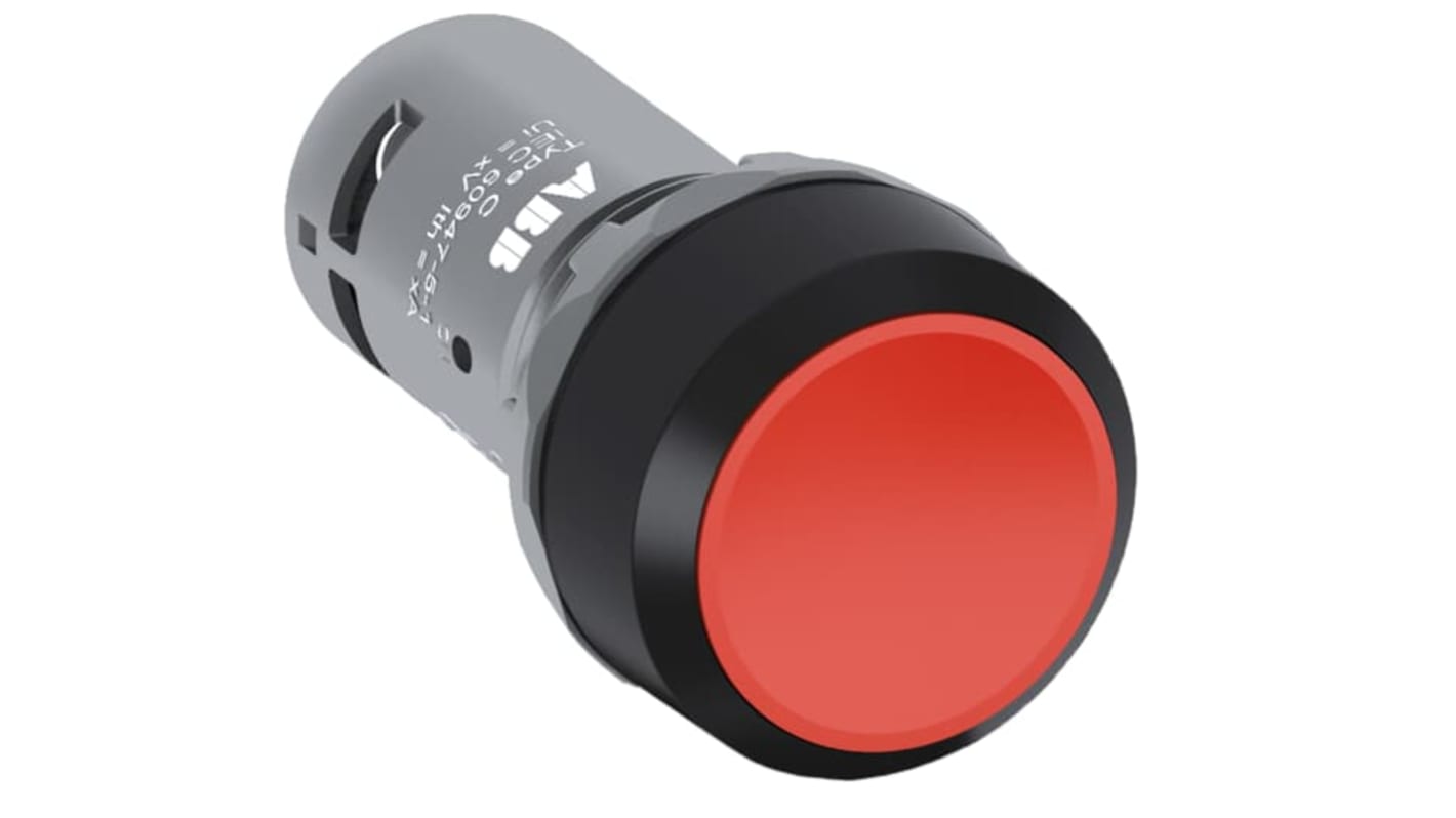 ABB 1SFA6 Series Illuminated Push Button, Momentary, 1NO, Red LED, 300V, IP66, IP67, IP69K