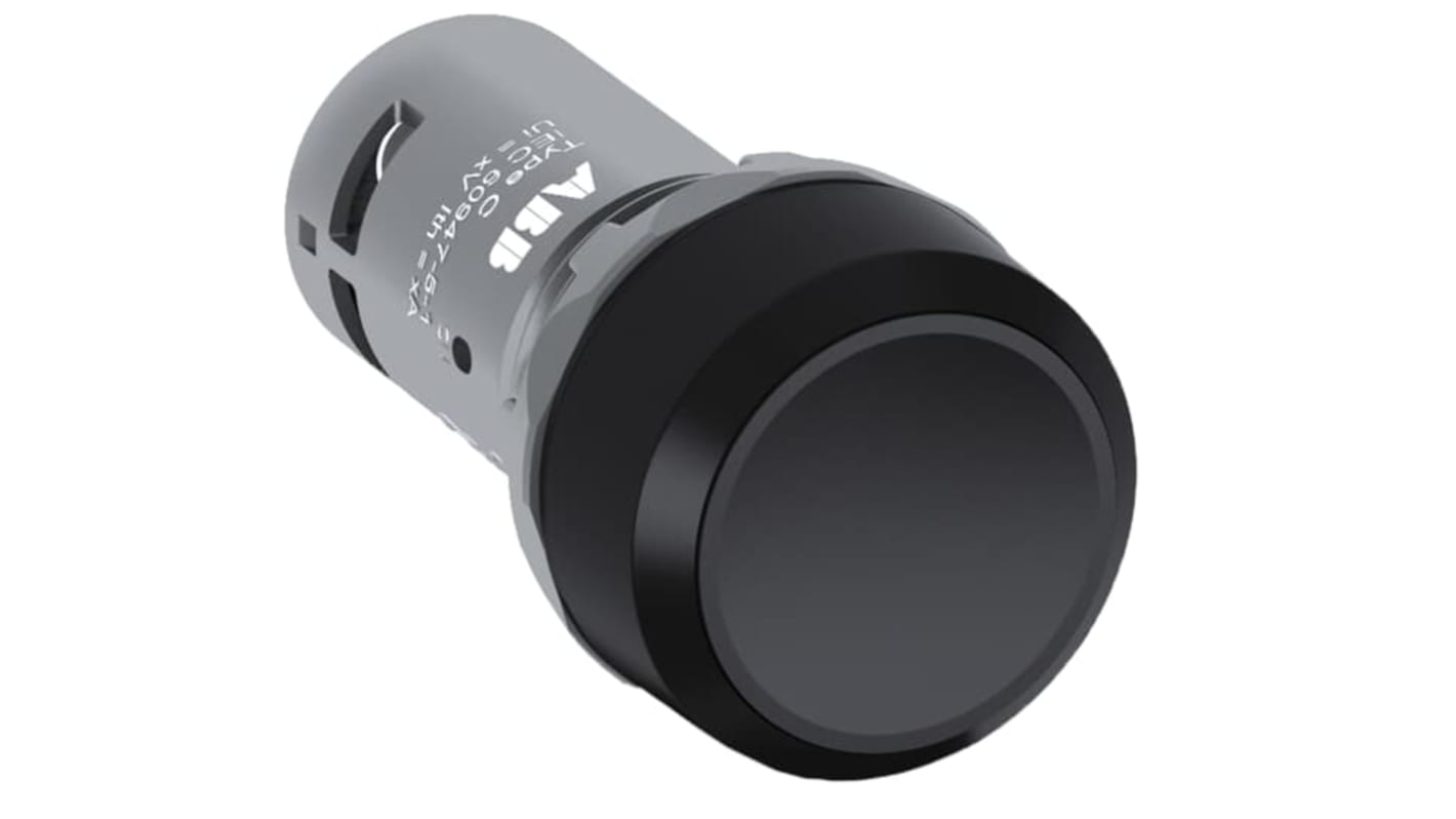 ABB, 1SFA61 Black Push Button, IP66, IP67, Round, 300V