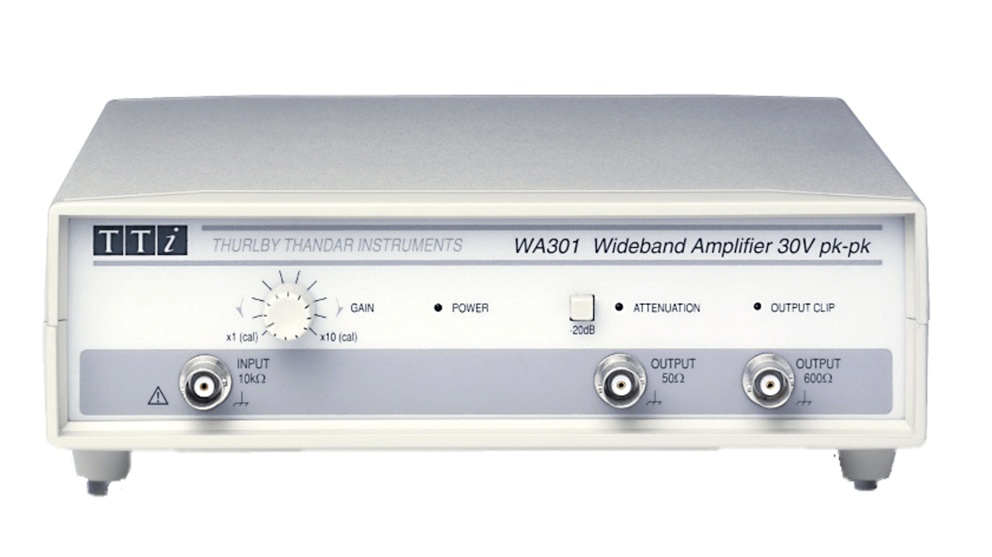 Wzmacniacz częstotliwości radiowej, WA301, 0 → +20dB, wej: 10 kΩ, wyj: 50 , 600Ω, 20V Pk-Pk, 1MHz