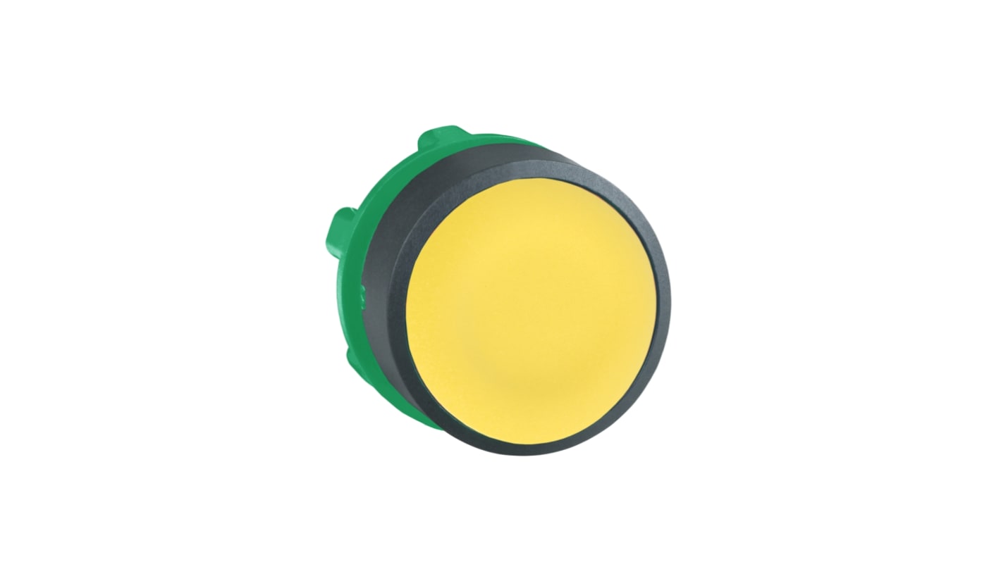 Schneider Electric Harmony XB5 Series Yellow Spring Return Push Button Head, 22mm Cutout, IP66, IP67, IP69K