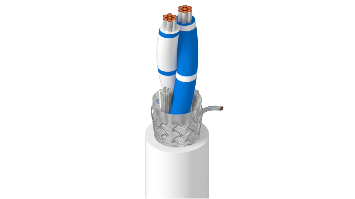 Belden 9841 Series Multipair Cable, 1 Pairs, 2 Cores, 0.2 mm², Screened, 24 AWG, 152m, Screened Shield, RS-485 Cable
